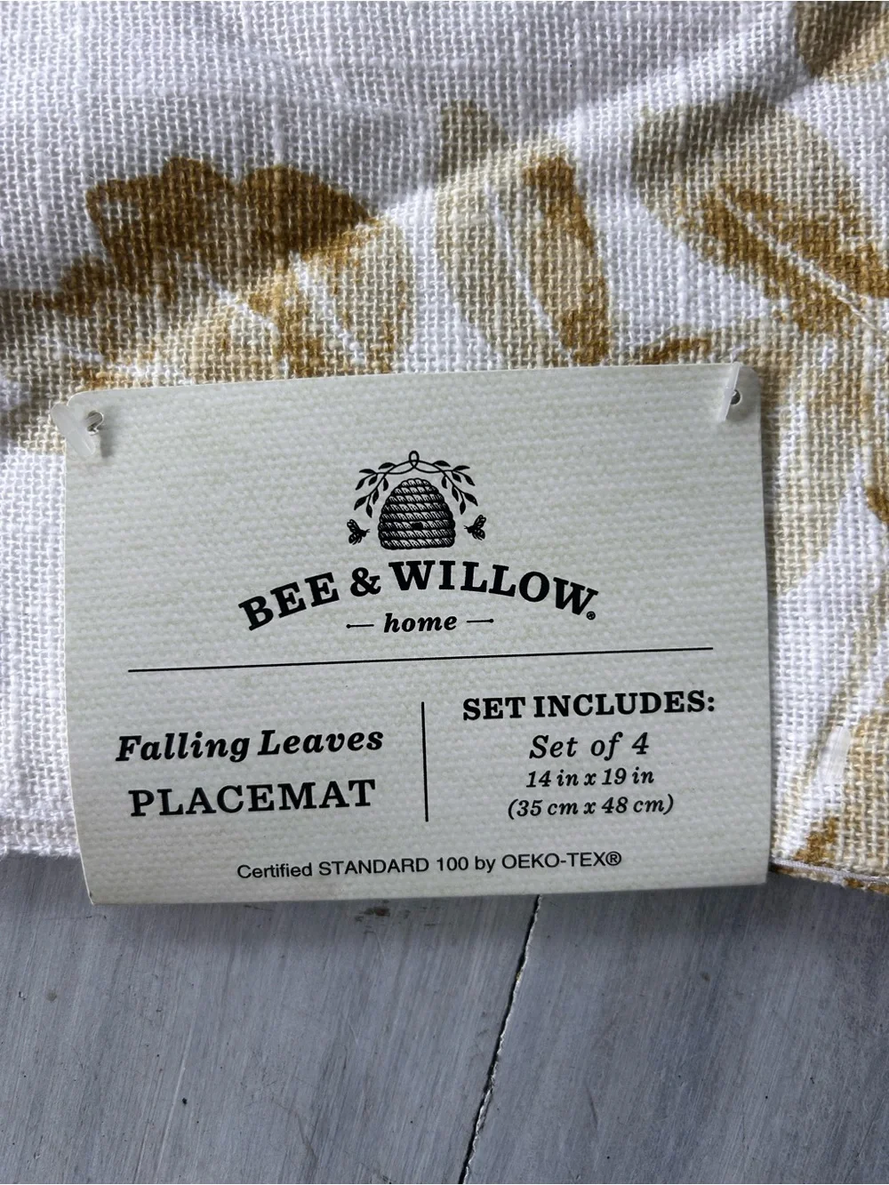 Bee & Willow Falling Leaves Cotton Placemats Set of 4 NWT 14x19